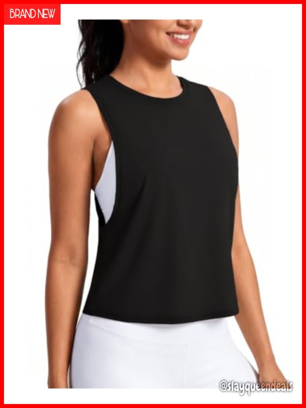 Women's Workout Crop Tank Top Loose Fit Athletic Gym Yoga Shirt